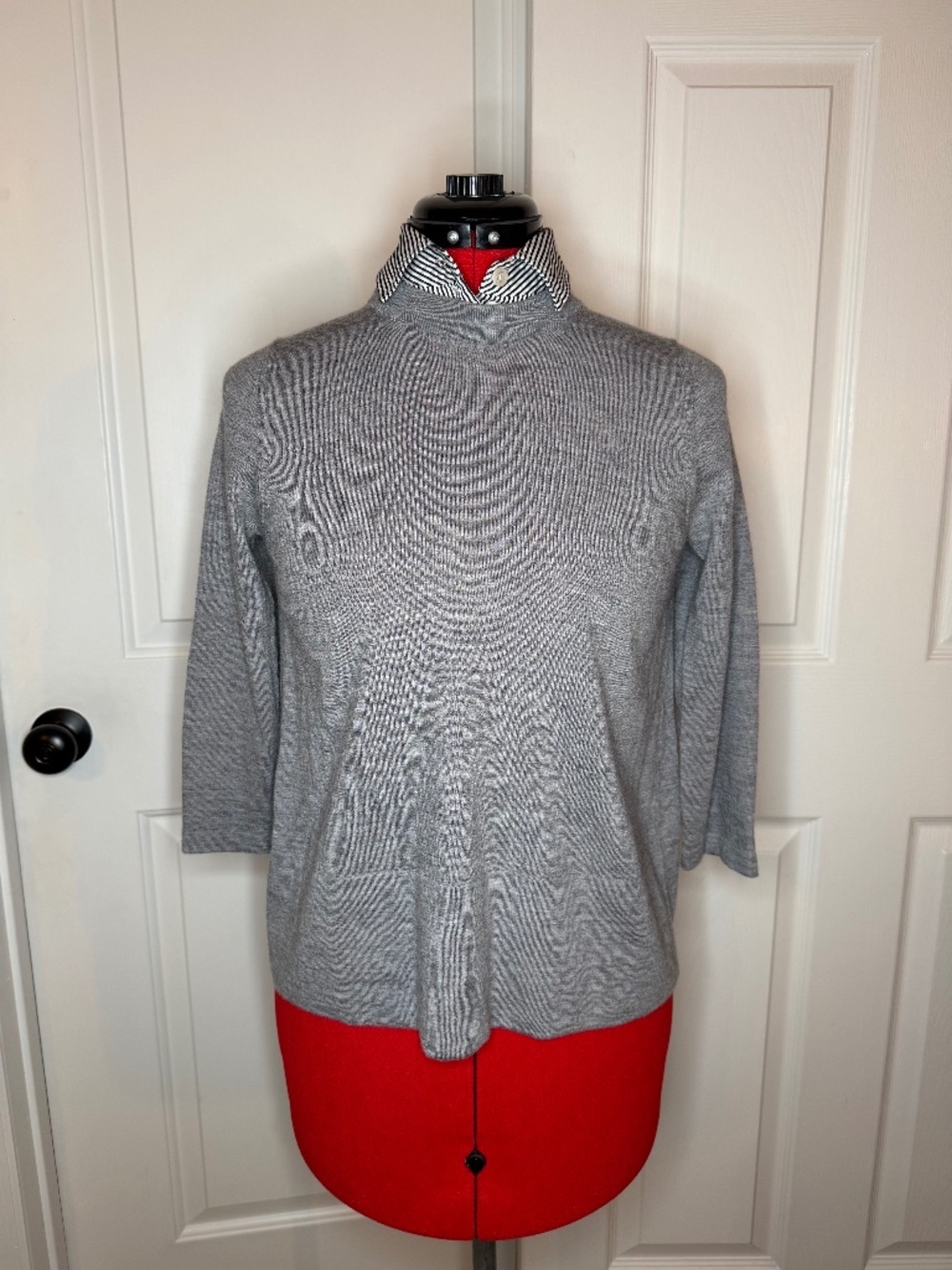 Kate Spade Broome Street Women S Gray Wool Removable Collar Sweater Top